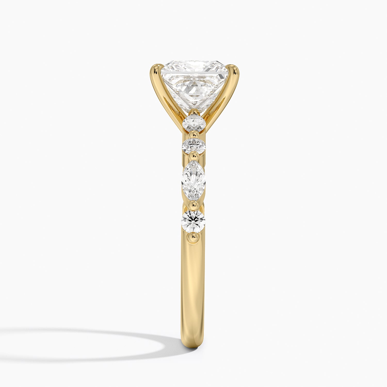 Versailles Half Coverage Diamond Ring (1/3 ct. tw.) Yellow Gold 18k Princess Engagement Ring