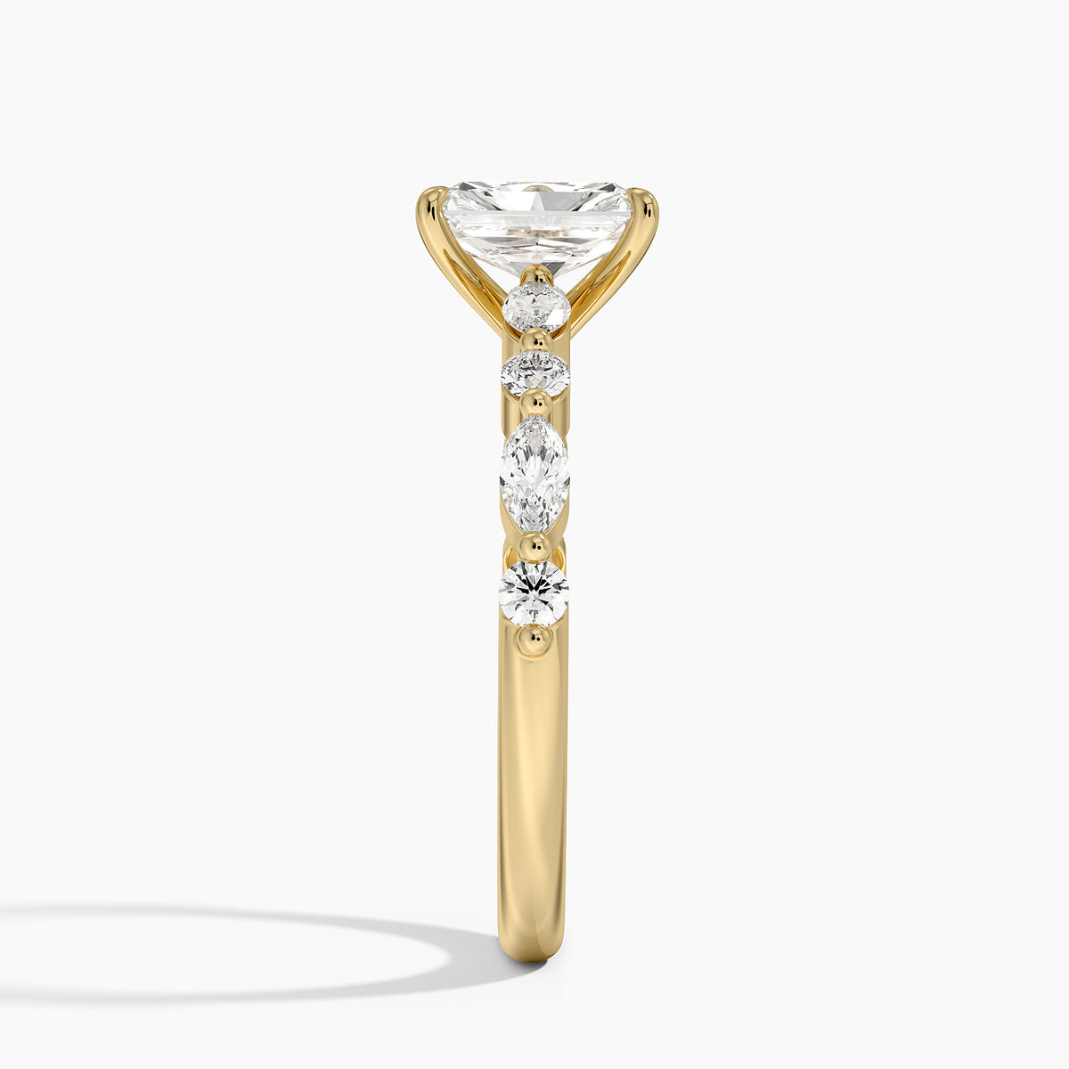 Versailles Half Coverage Diamond Ring (1/3 ct. tw.) Yellow Gold 18k Radiant Engagement Ring