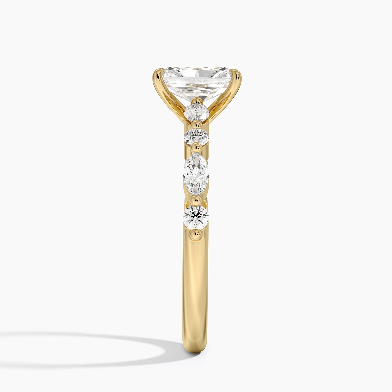 Versailles Half Coverage Diamond Ring (1/3 ct. tw.) Yellow Gold 18k Radiant Engagement Ring