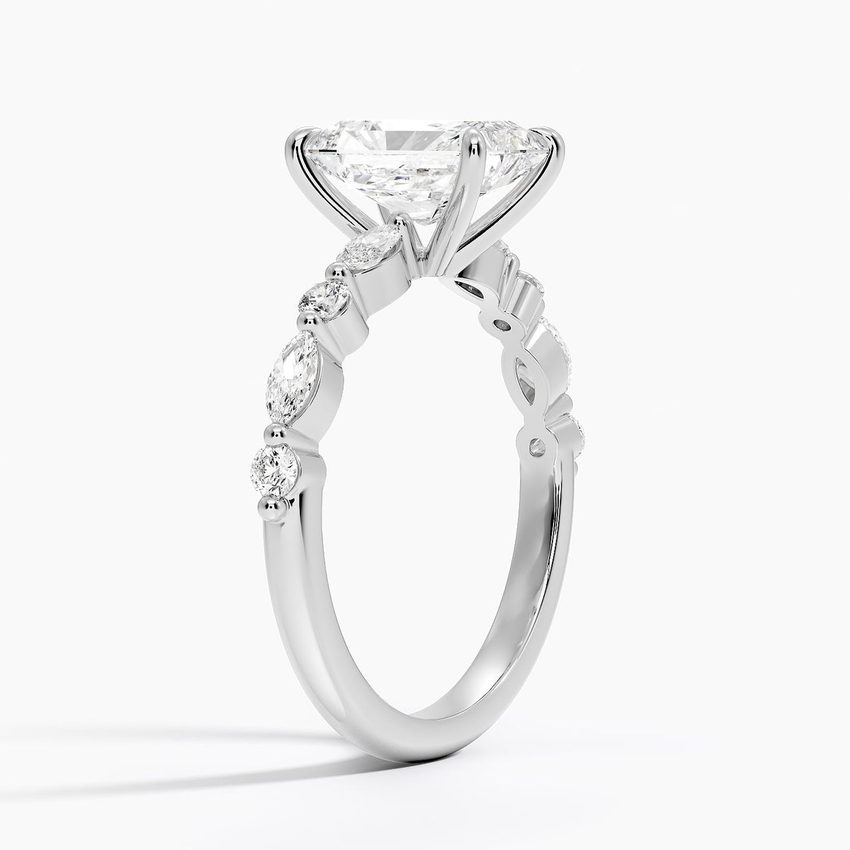 Versailles Half Coverage Diamond Ring (1/3 ct. tw.) Platinum Radiant Engagement Ring