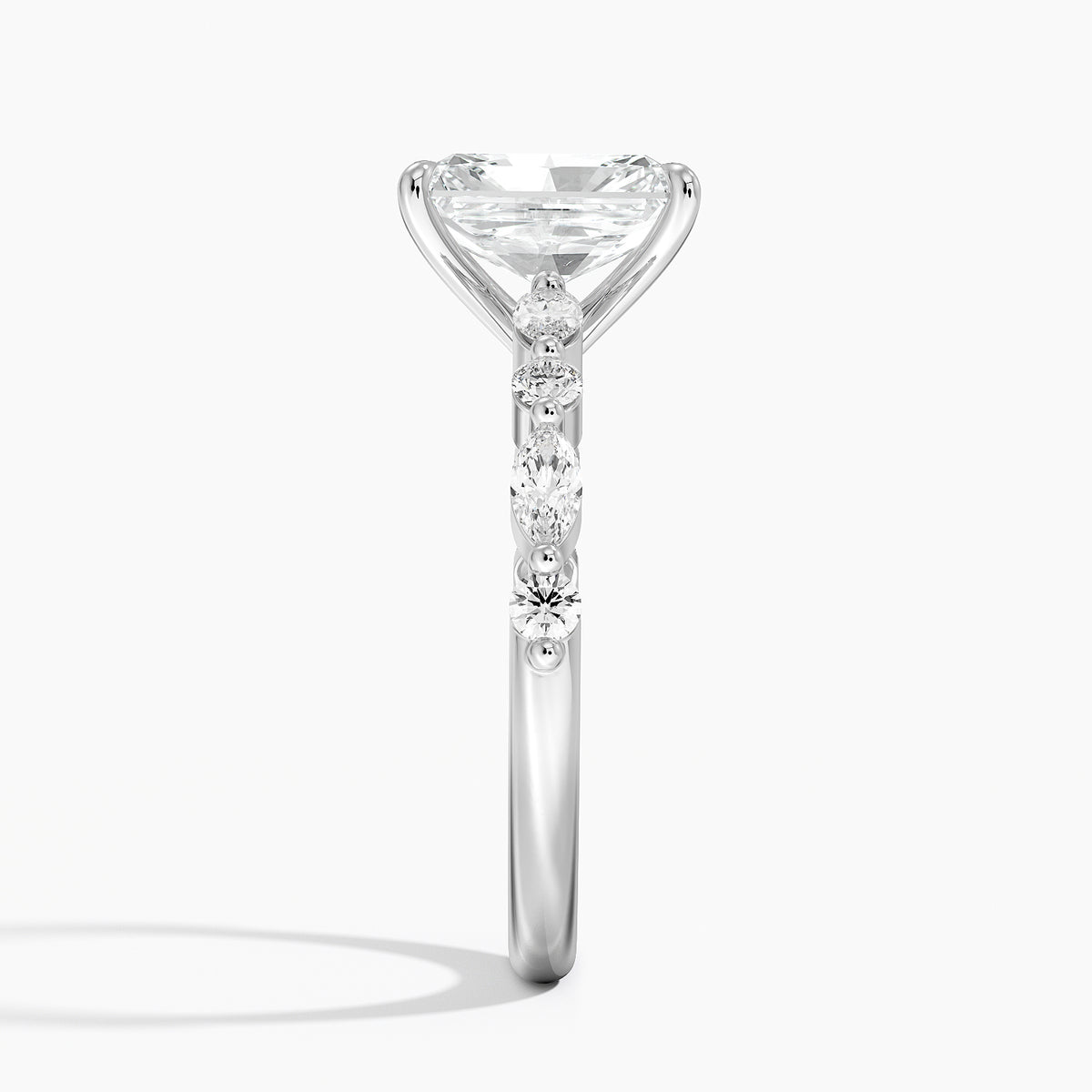 Versailles Half Coverage Diamond Ring (1/3 ct. tw.) Platinum Radiant Engagement Ring