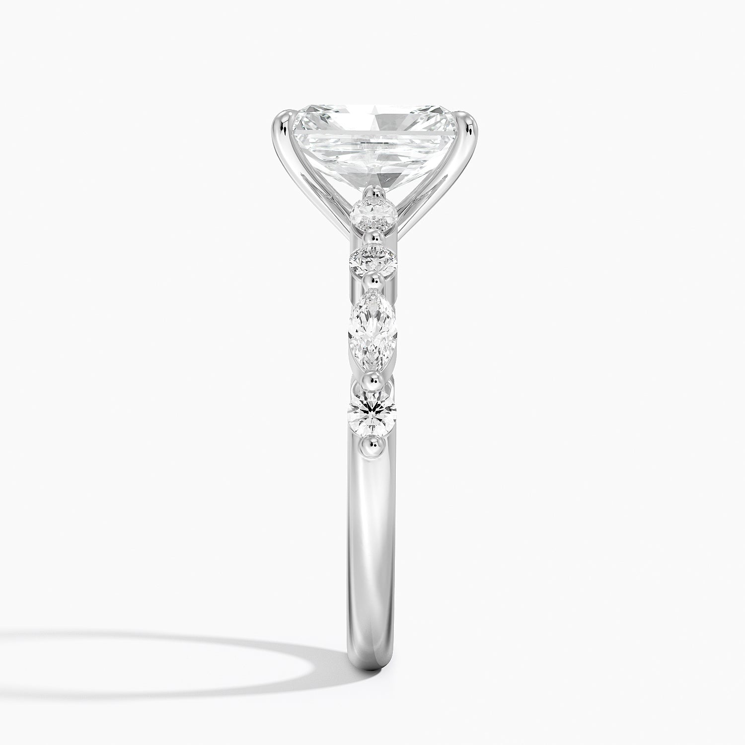 Versailles Half Coverage Diamond Ring (1/3 ct. tw.) Platinum Radiant Engagement Ring