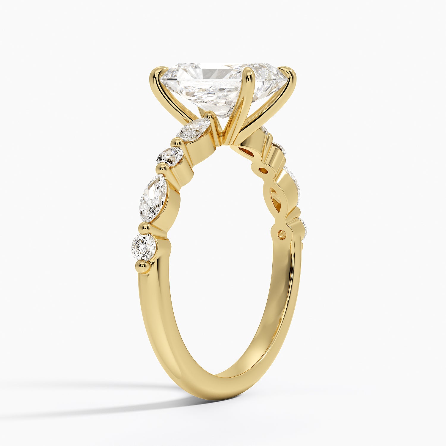 Versailles Half Coverage Diamond Ring (1/3 ct. tw.) Yellow Gold 18k Radiant Engagement Ring