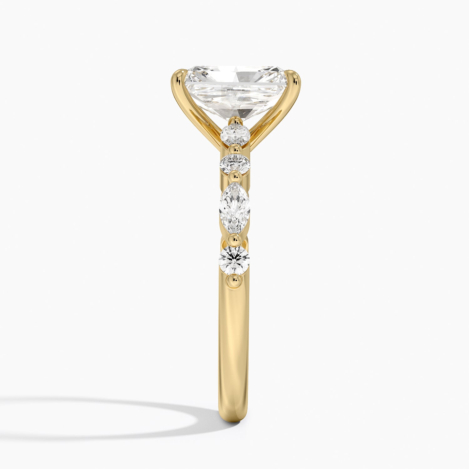 Versailles Half Coverage Diamond Ring (1/3 ct. tw.) Yellow Gold 18k Radiant Engagement Ring