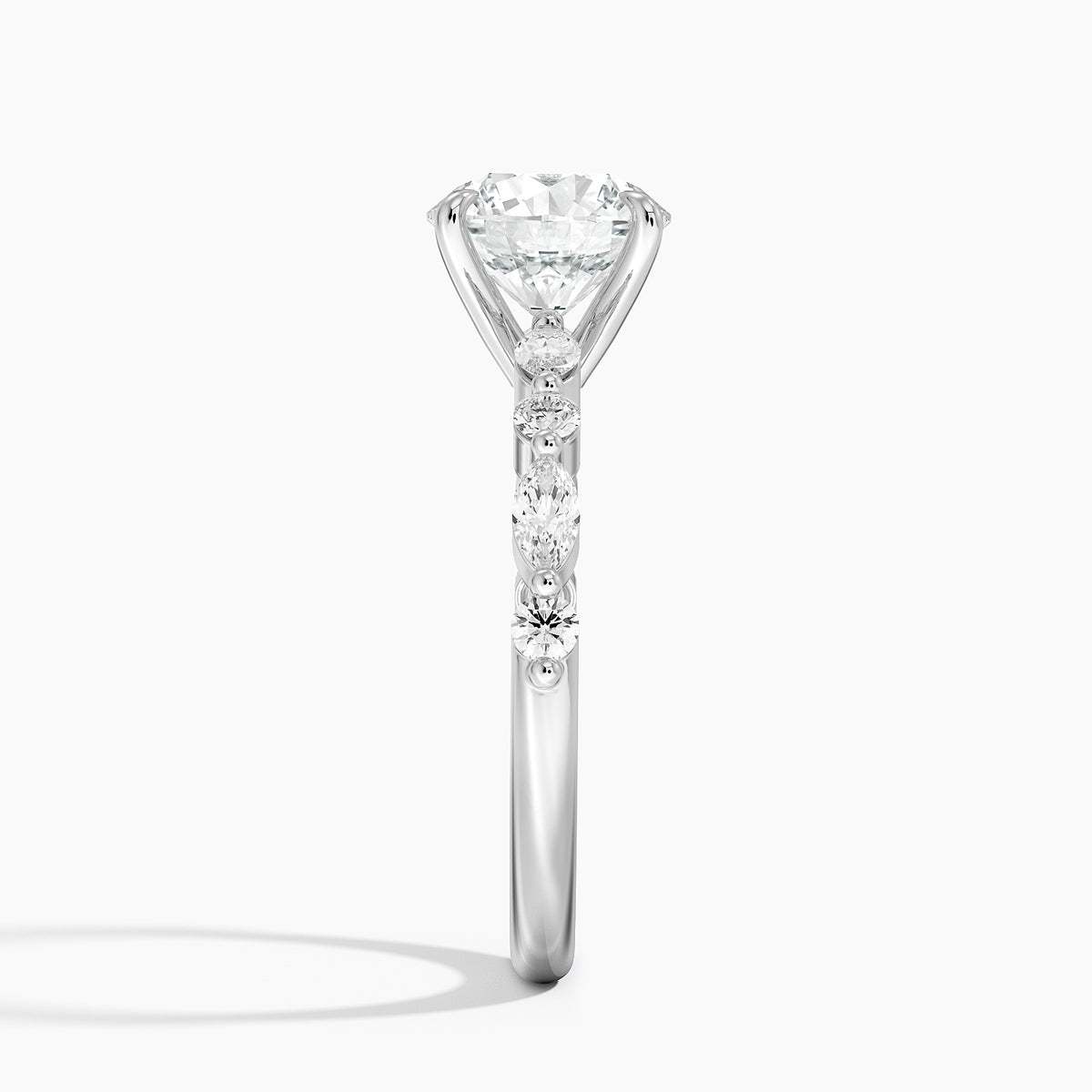 Versailles Half Coverage Diamond Ring (1/3 ct. tw.) Platinum Round Engagement Ring