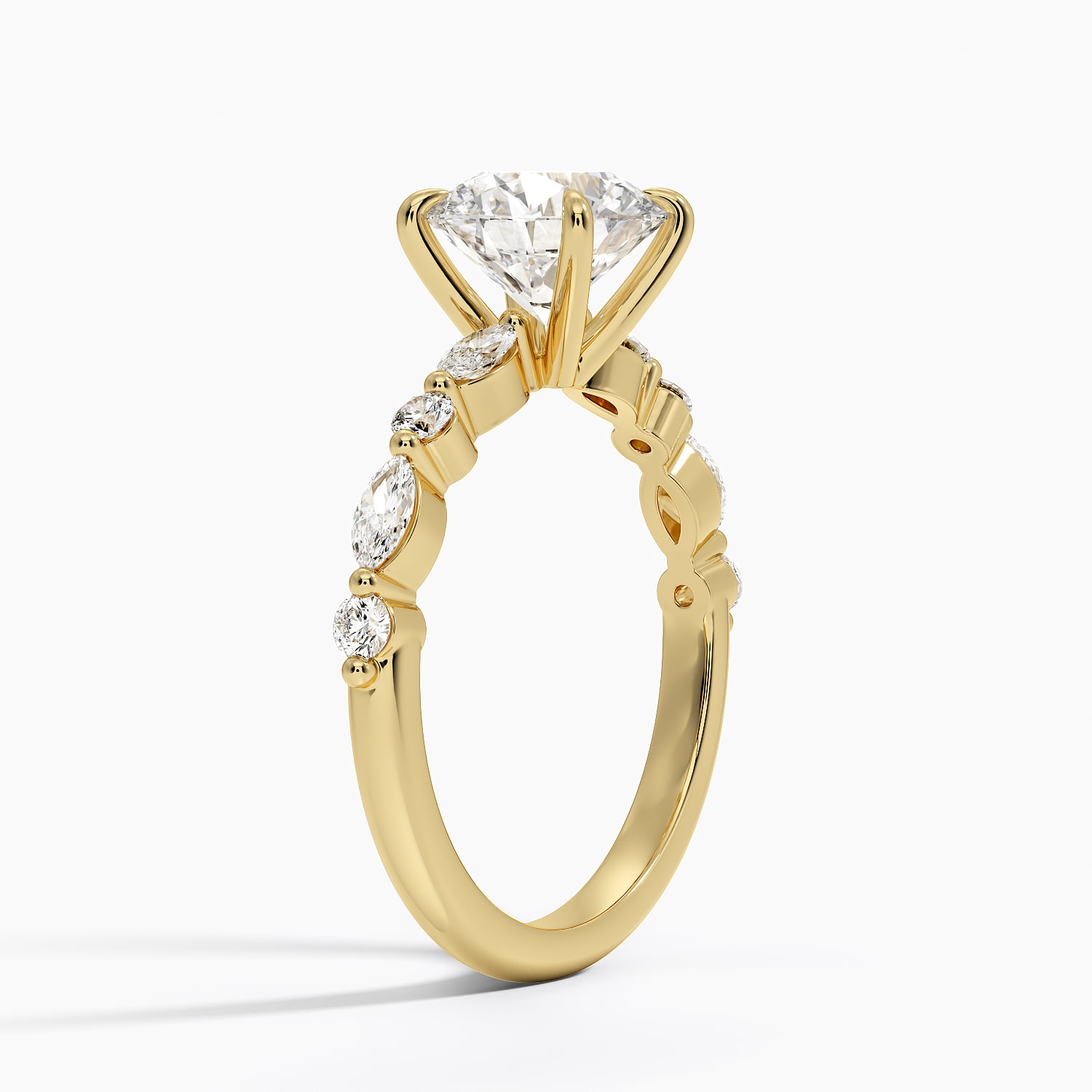 Versailles Half Coverage Diamond Ring (1/3 ct. tw.) Yellow Gold 18k Round Engagement Ring