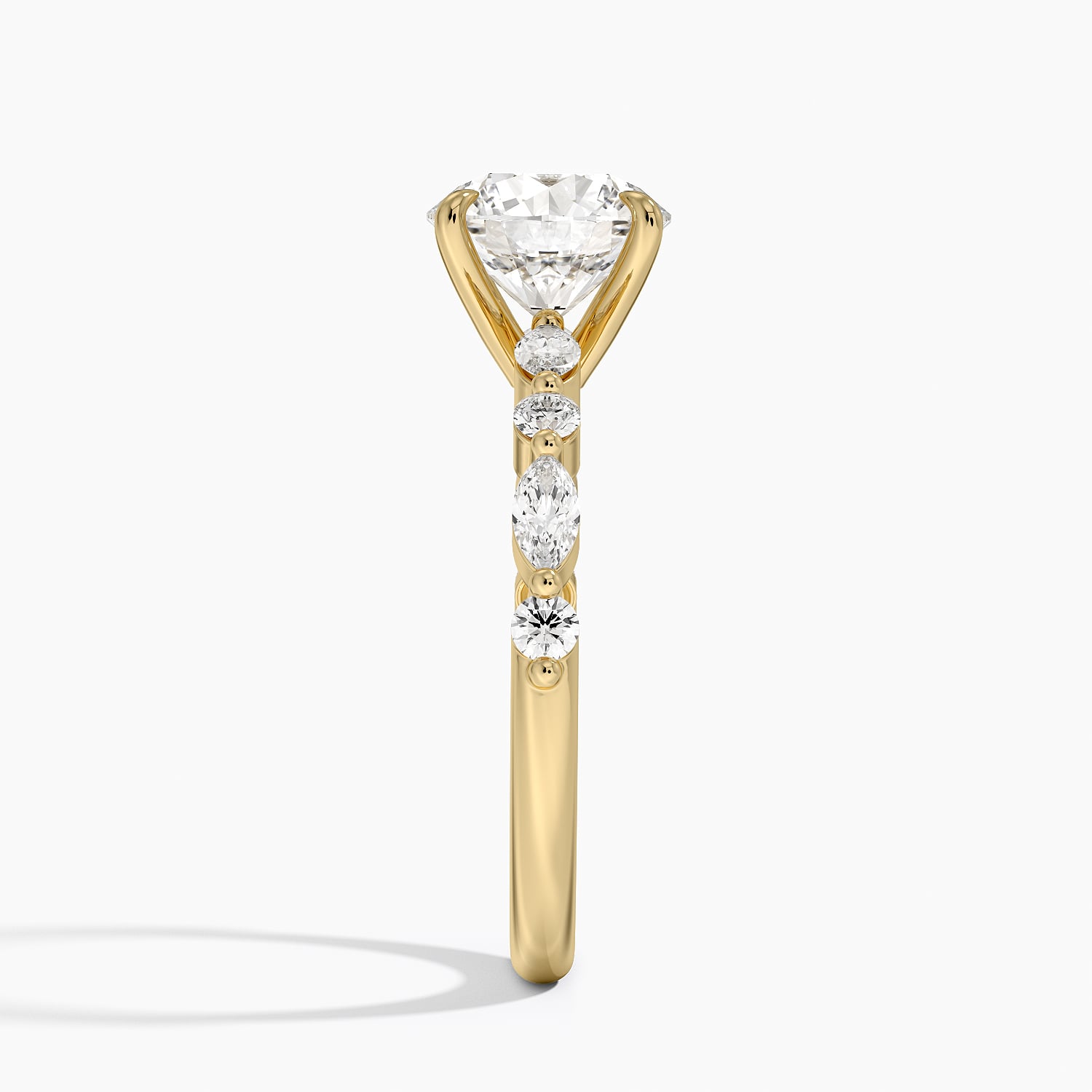 Versailles Half Coverage Diamond Ring (1/3 ct. tw.) Yellow Gold 18k Round Engagement Ring