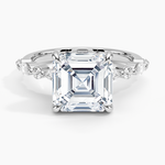 Versailles Half Coverage Diamond Ring (1/3 ct. tw.) Platinum Asscher Engagement Ring