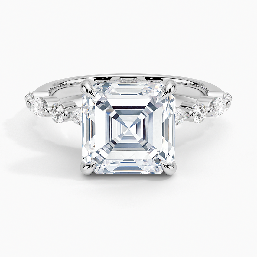 Versailles Half Coverage Diamond Ring (1/3 ct. tw.) Platinum Asscher Engagement Ring