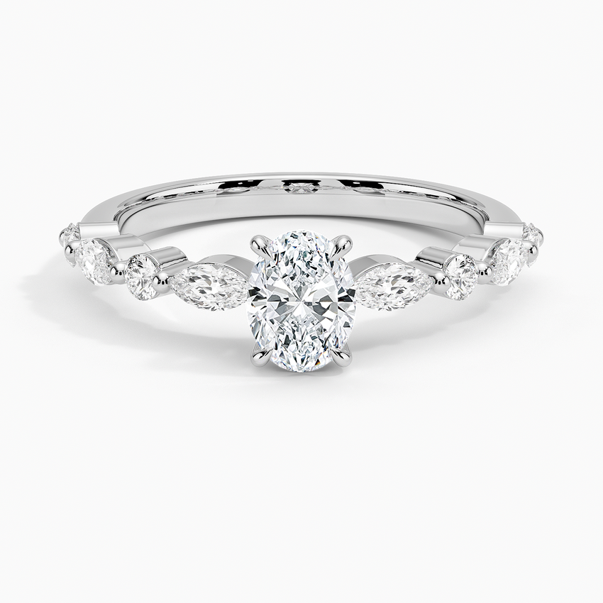 Versailles Half Coverage Diamond Ring (1/3 ct. tw.) Platinum Oval Engagement Ring