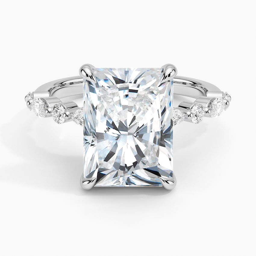Versailles Half Coverage Diamond Ring (1/3 ct. tw.) Platinum Radiant Engagement Ring