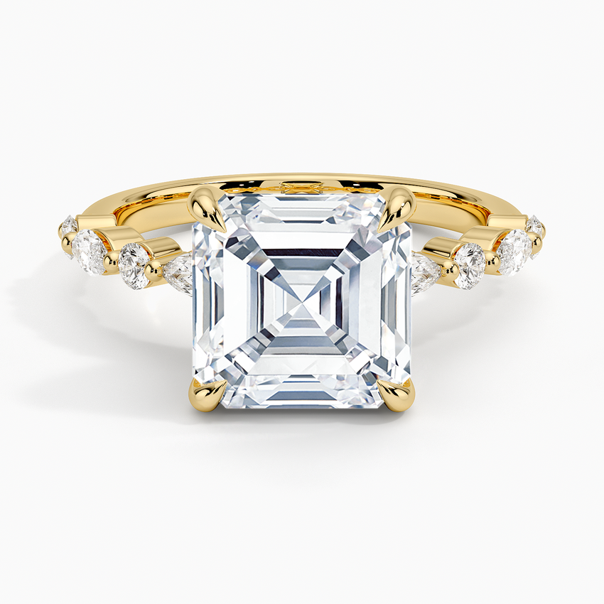 Versailles Half Coverage Diamond Ring (1/3 ct. tw.) Yellow Gold 18k Asscher Engagement Ring