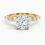 Versailles Half Coverage Diamond Ring (1/3 ct. tw.) Yellow Gold 18k Cushion Engagement Ring