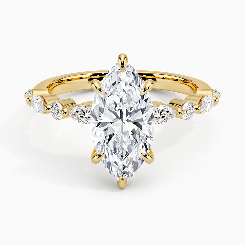 Versailles Half Coverage Diamond Ring (1/3 ct. tw.) Yellow Gold 18k Marquise Engagement Ring