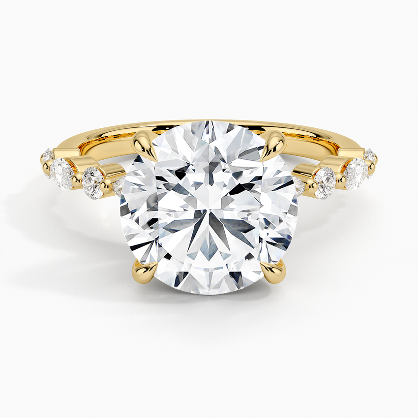 Versailles Half Coverage Diamond Ring (1/3 ct. tw.) Yellow Gold 18k Round Engagement Ring