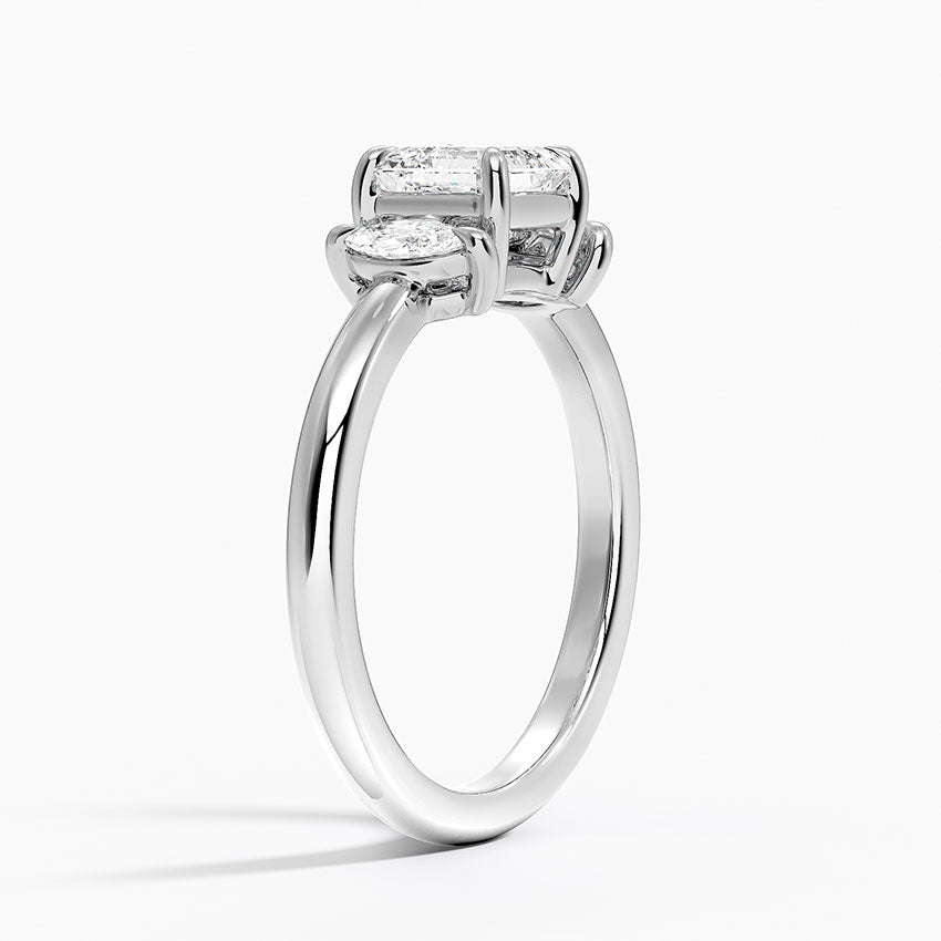 Sasha Three Stone Marquise Diamond Ring (1/3 ct. tw.) Platinum Asscher Engagement Ring