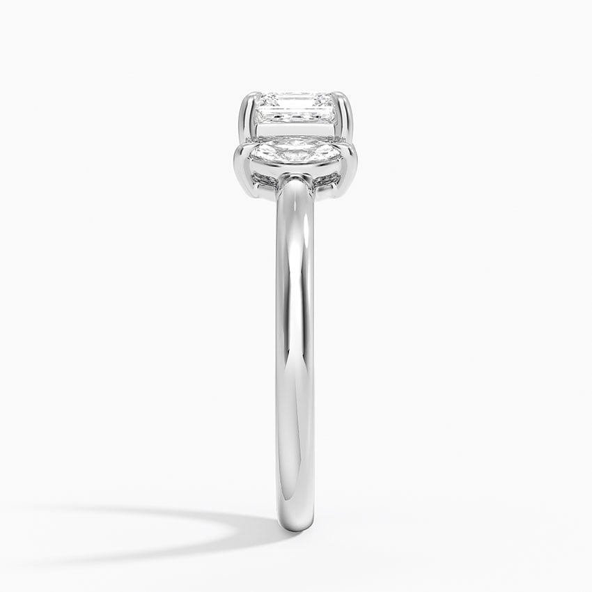 Sasha Three Stone Marquise Diamond Ring (1/3 ct. tw.) Platinum Asscher Engagement Ring