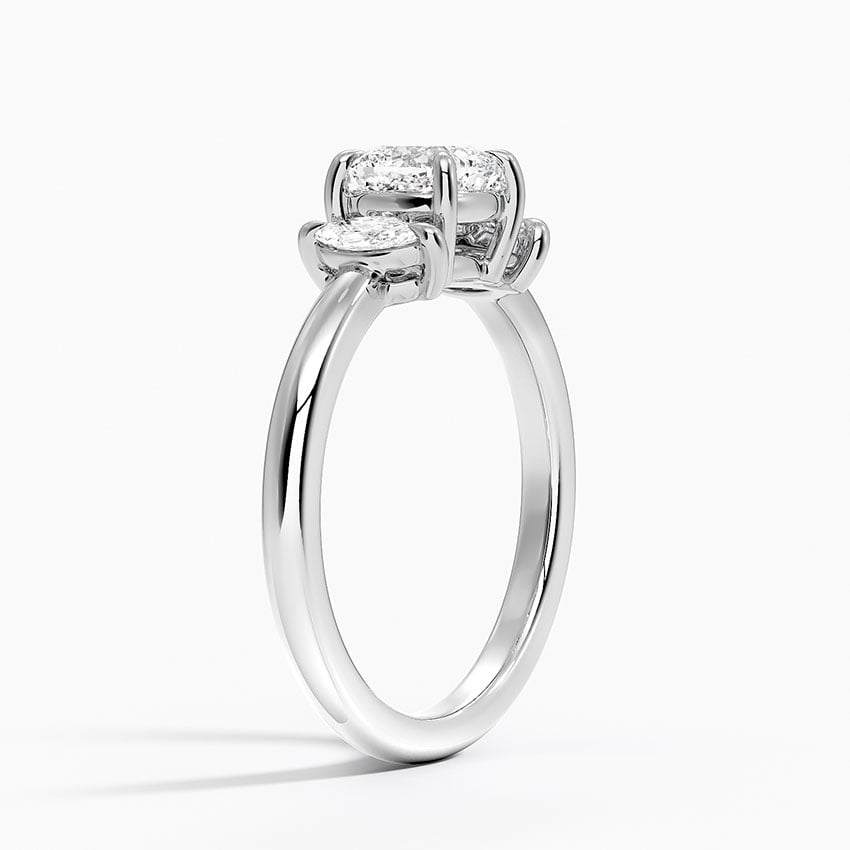 Sasha Three Stone Marquise Diamond Ring (1/3 ct. tw.) Platinum Cushion Engagement Ring