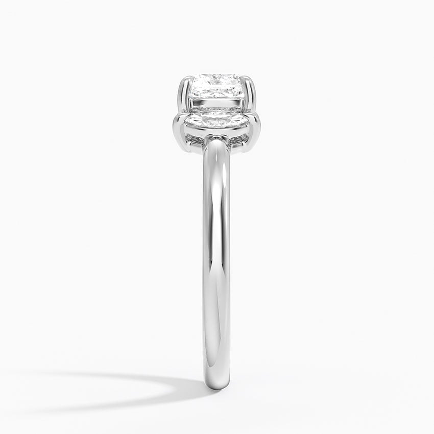 Sasha Three Stone Marquise Diamond Ring (1/3 ct. tw.) Platinum Cushion Engagement Ring