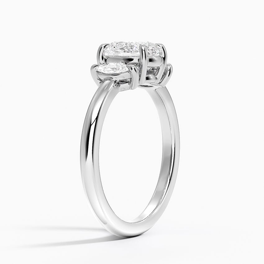 Sasha Three Stone Marquise Diamond Ring (1/3 ct. tw.) Platinum Oval Engagement Ring