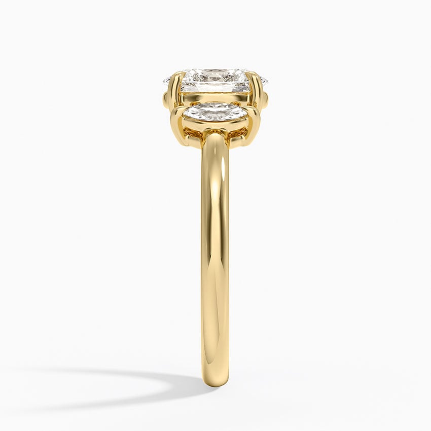 Sasha Three Stone Marquise Diamond Ring (1/3 ct. tw.) Yellow Gold 18k Oval Engagement Ring