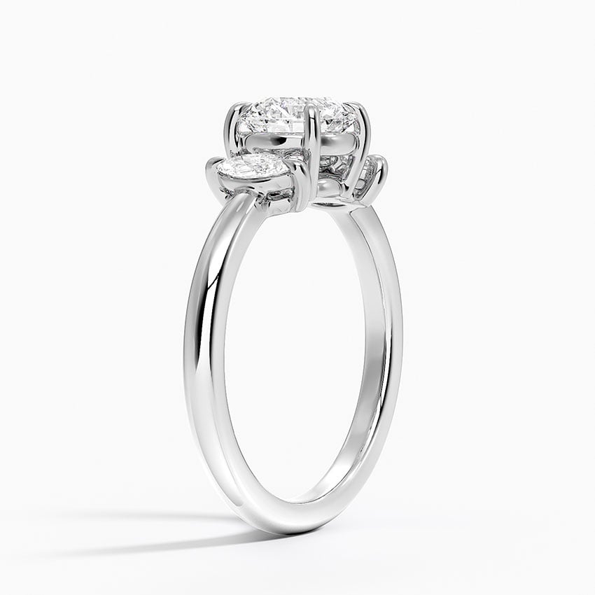 Sasha Three Stone Marquise Diamond Ring (1/3 ct. tw.) Platinum Round Engagement Ring
