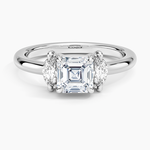 Sasha Three Stone Marquise Diamond Ring (1/3 ct. tw.) Platinum Asscher Engagement Ring