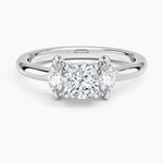 Sasha Three Stone Marquise Diamond Ring (1/3 ct. tw.) Platinum Cushion Engagement Ring