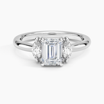 Sasha Three Stone Marquise Diamond Ring (1/3 ct. tw.) Platinum Emerald Engagement Ring