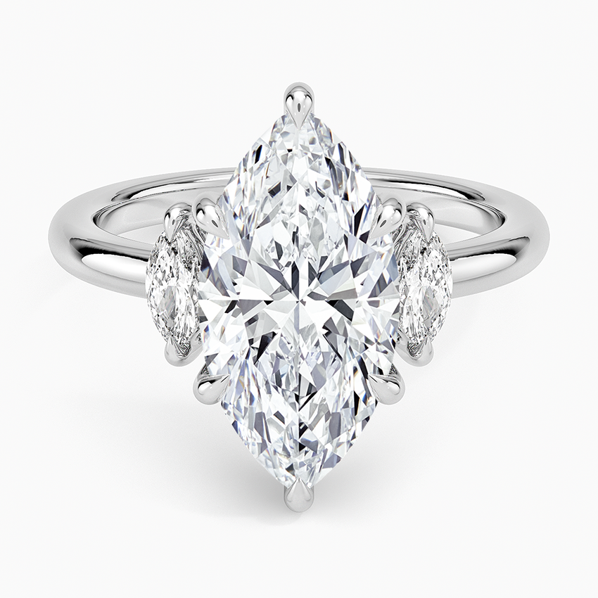 Sasha Three Stone Marquise Diamond Ring (1/3 ct. tw.) Platinum Marquise Engagement Ring