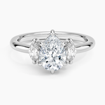 Sasha Three Stone Marquise Diamond Ring (1/3 ct. tw.) Platinum Pear Engagement Ring