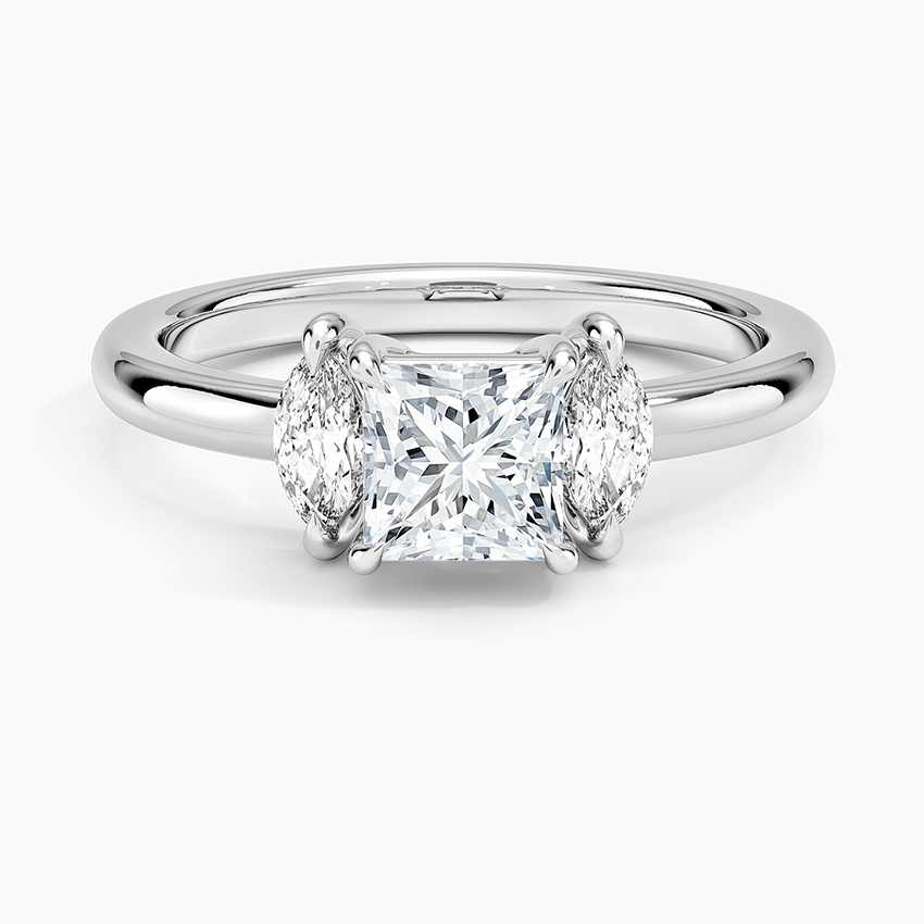 Sasha Three Stone Marquise Diamond Ring (1/3 ct. tw.) Platinum Princess Engagement Ring