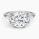 Sasha Three Stone Marquise Diamond Ring (1/3 ct. tw.) Platinum Round Engagement Ring