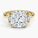 Sasha Three Stone Marquise Diamond Ring (1/3 ct. tw.) Yellow Gold 18k Cushion Engagement Ring