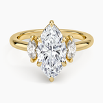 Sasha Three Stone Marquise Diamond Ring (1/3 ct. tw.) Yellow Gold 18k Marquise Engagement Ring