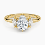 Sasha Three Stone Marquise Diamond Ring (1/3 ct. tw.) Yellow Gold 18k Pear Engagement Ring