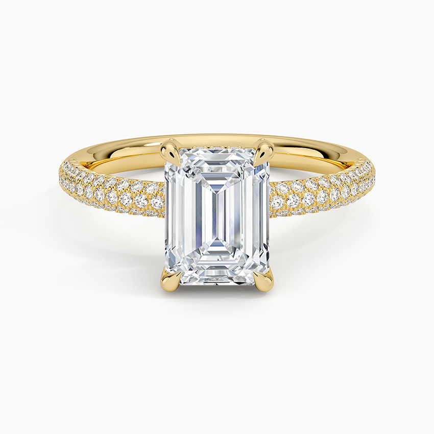 Valencia Diamond Ring (1/3 ct. tw.) Yellow Gold 18k Emerald Engagement Ring