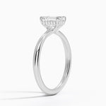 Freesia Hidden Halo Diamond Ring Platinum Emerald Engagement Ring