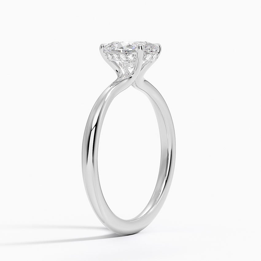 Freesia Hidden Halo Diamond Ring Platinum Oval Engagement Ring