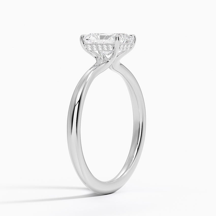 Freesia Hidden Halo Diamond Ring Platinum Radiant Engagement Ring