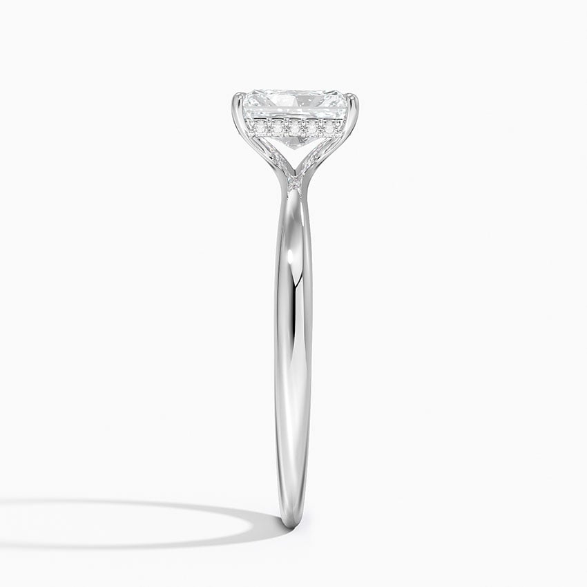 Freesia Hidden Halo Diamond Ring Platinum Radiant Engagement Ring