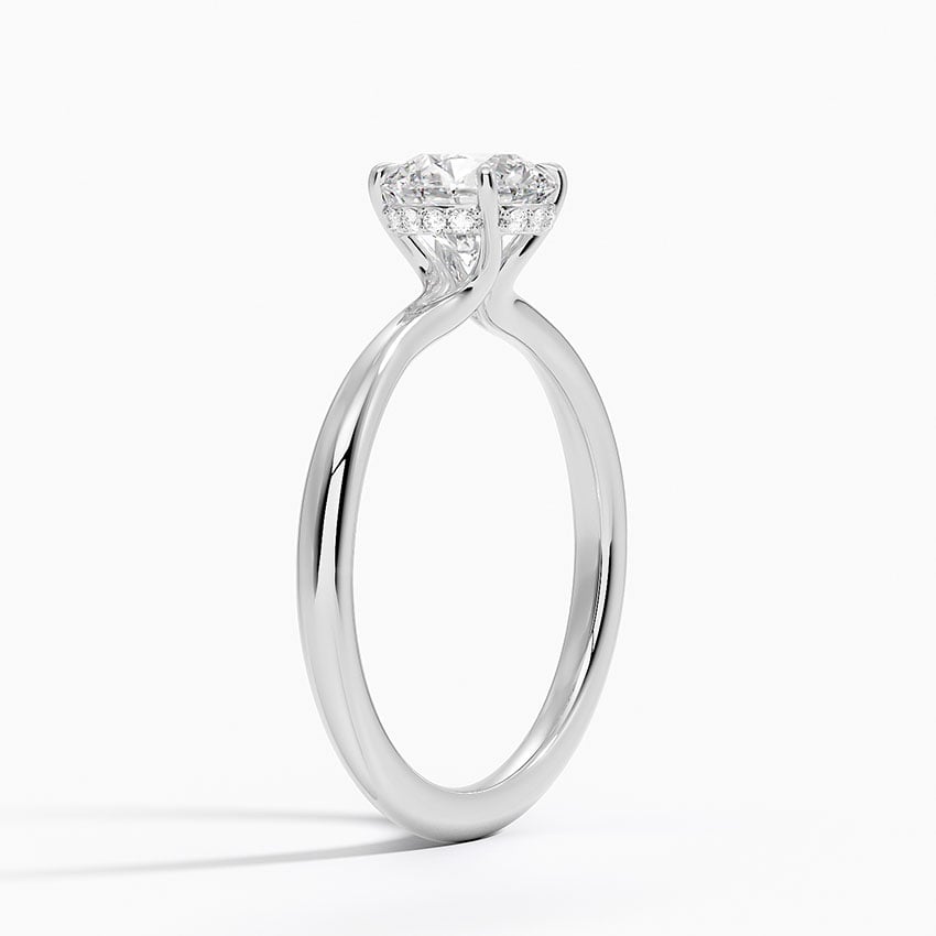 Freesia Hidden Halo Diamond Ring Platinum Round Engagement Ring