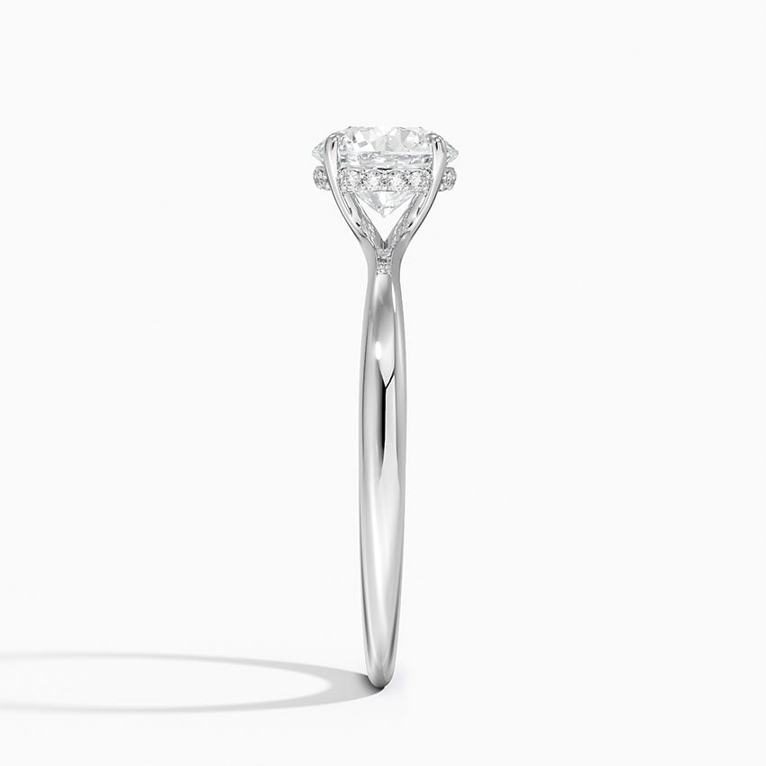 Freesia Hidden Halo Diamond Ring Platinum Round Engagement Ring