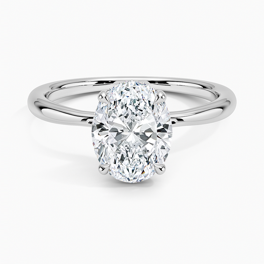 Freesia Hidden Halo Diamond Ring Platinum Oval Engagement Ring
