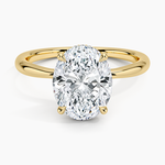 Freesia Hidden Halo Diamond Ring Yellow Gold 18k Oval Engagement Ring