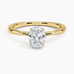 Freesia 2mm Solitaire Ring Yellow Gold 18k Oval Engagement Ring