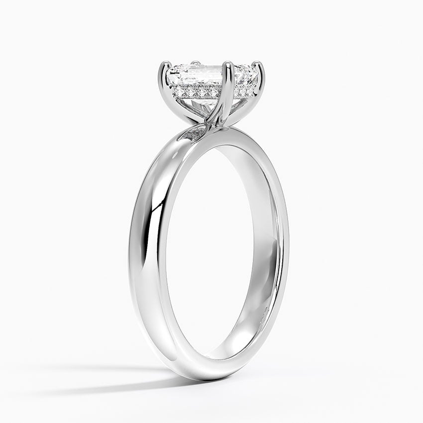 Sydney Perfect Fit Halo 3mm Diamond Ring Platinum Emerald Engagement Ring