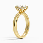 Sydney Perfect Fit Halo 3mm Diamond Ring Yellow Gold 18k Marquise Engagement Ring