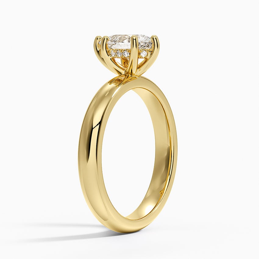 Sydney Perfect Fit Halo 3mm Diamond Ring Yellow Gold 18k Pear Engagement Ring