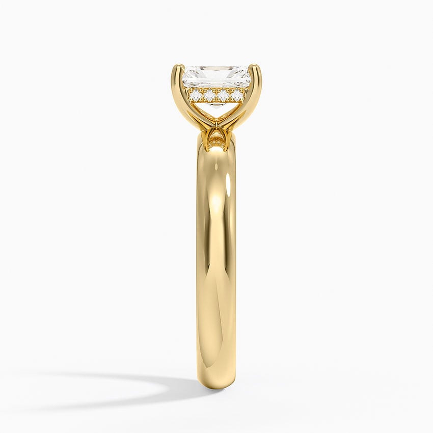 Sydney Perfect Fit Halo 3mm Diamond Ring Yellow Gold 18k Radiant Engagement Ring